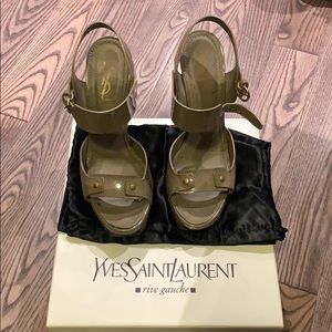 YvesSaintLaurent Olive Green Tribute heels